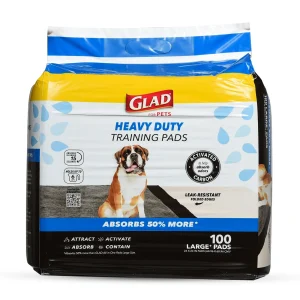 Glad® For Pets Heavy Duty Training Pads W/ Activated Carbon for Odor Control, Absorbs 50% More