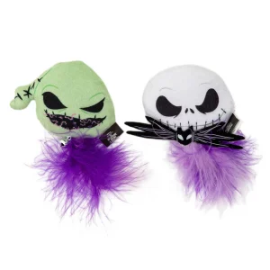 GMASON Disney Tim Burton's The Nightmare Before Christmas Jack & Oogie Plush Feather Cat Toy 2-Pack