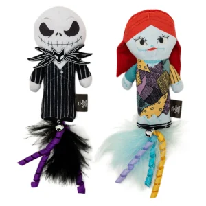 GMASON Disney Tim Burton's The Nightmare Before Christmas Jack & Sally Plush with Fethers Cat Toy