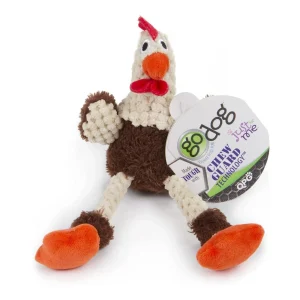 goDog Just For Me Skinny Brown Rooster Dog Toy Mini