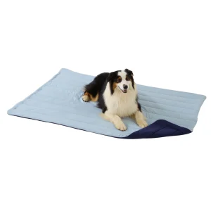 GOOPAWS Reversible Cooling Dog Mat, Self-Cooling Pet Blanket for Dogs, Indoor & Outdoor Use, Blue