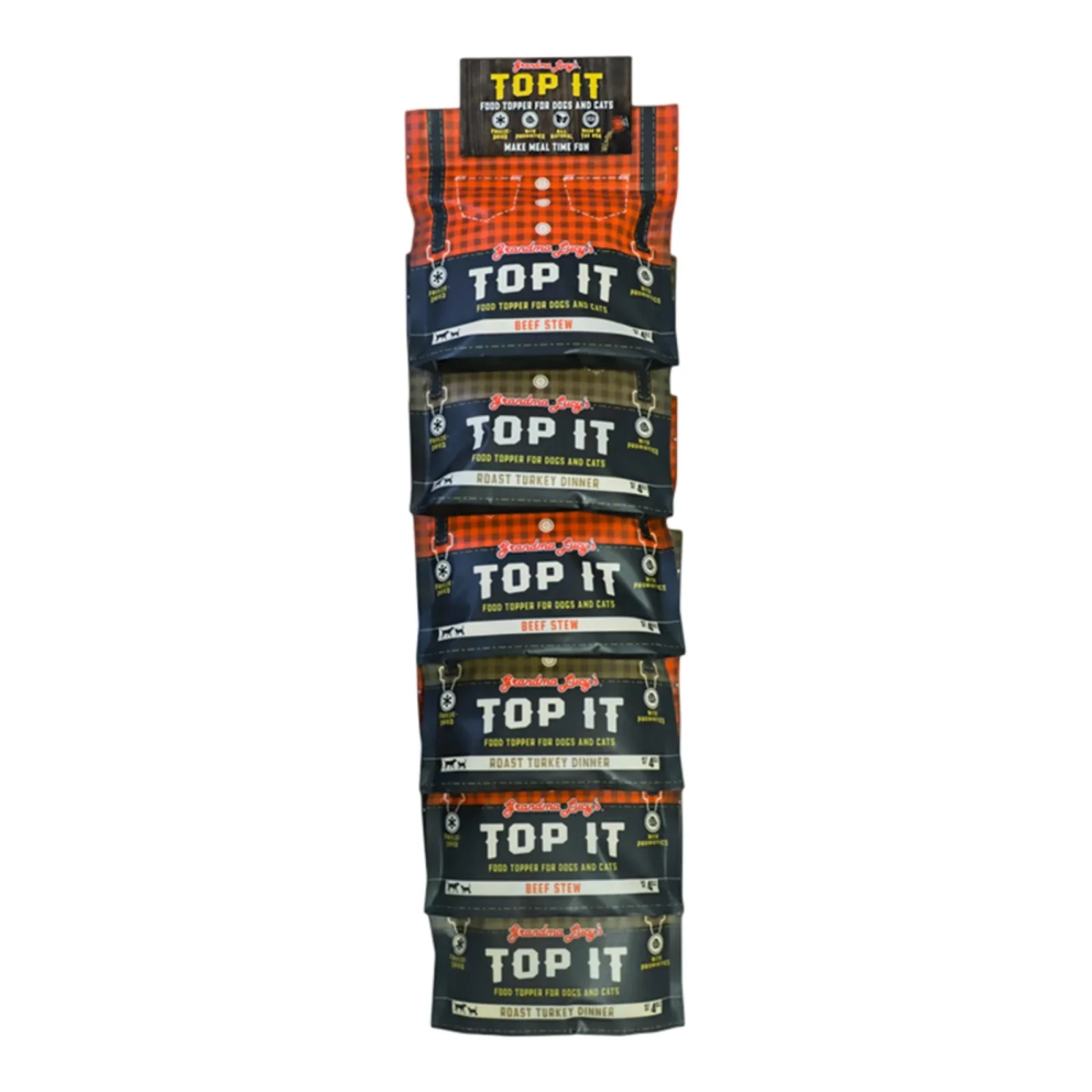 Grandma Lucy's Dog & Cat Top It Freeze-Dried Display - 12 Piece