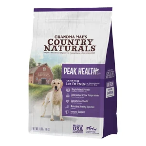 Grandma Mae's Country Naturals Dog Peak Health Grain Free Low-Fat Recipe For Weight Control And Senior Dogs 4lbs.