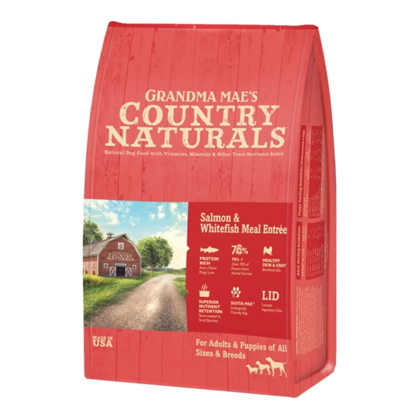 Grandma Mae's Country Naturals Dry Dog Food Salmon & Whitefish 24lb