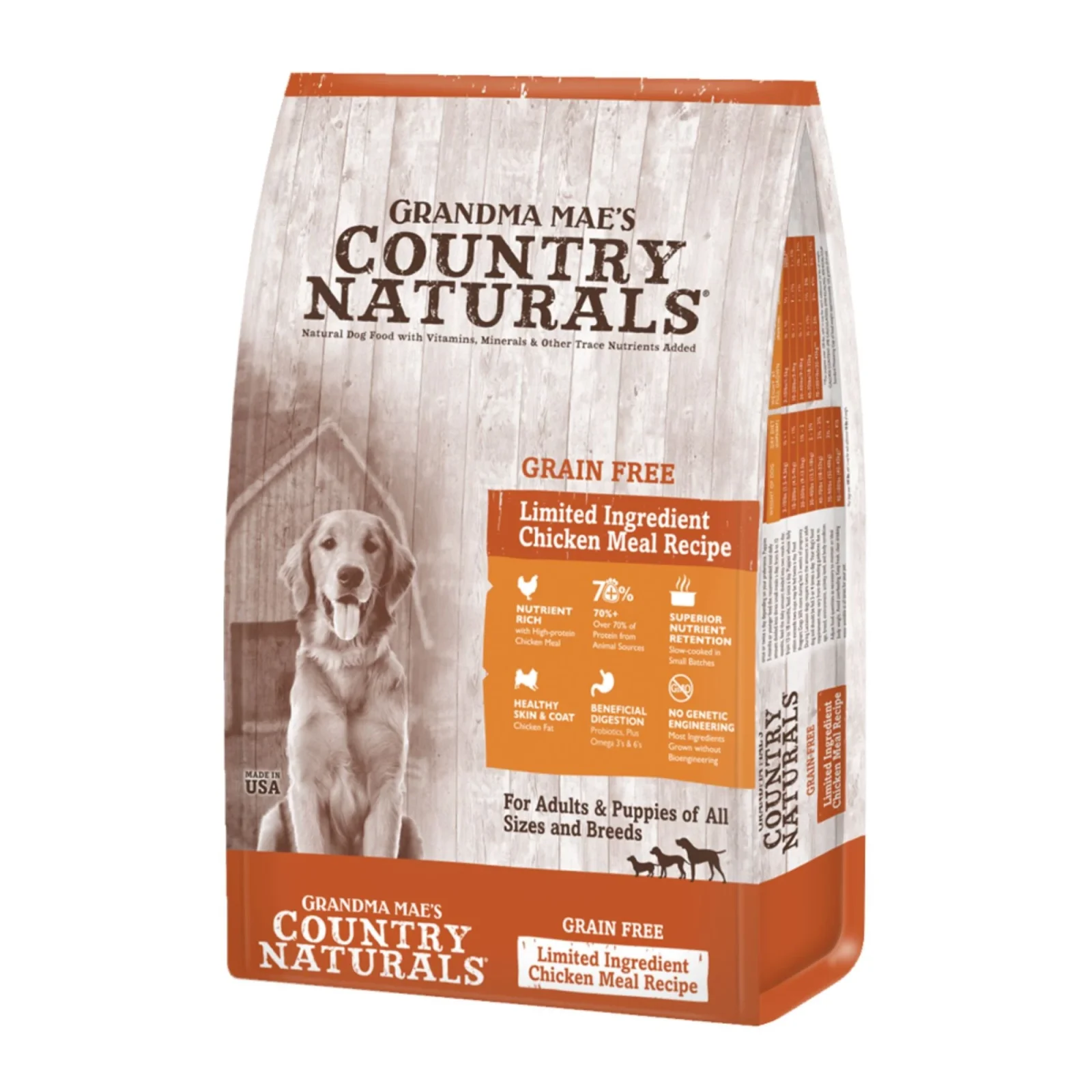 Grandma Mae's Country Naturals Grain Free LID Chicken Meal Dry Dog Food 12lb