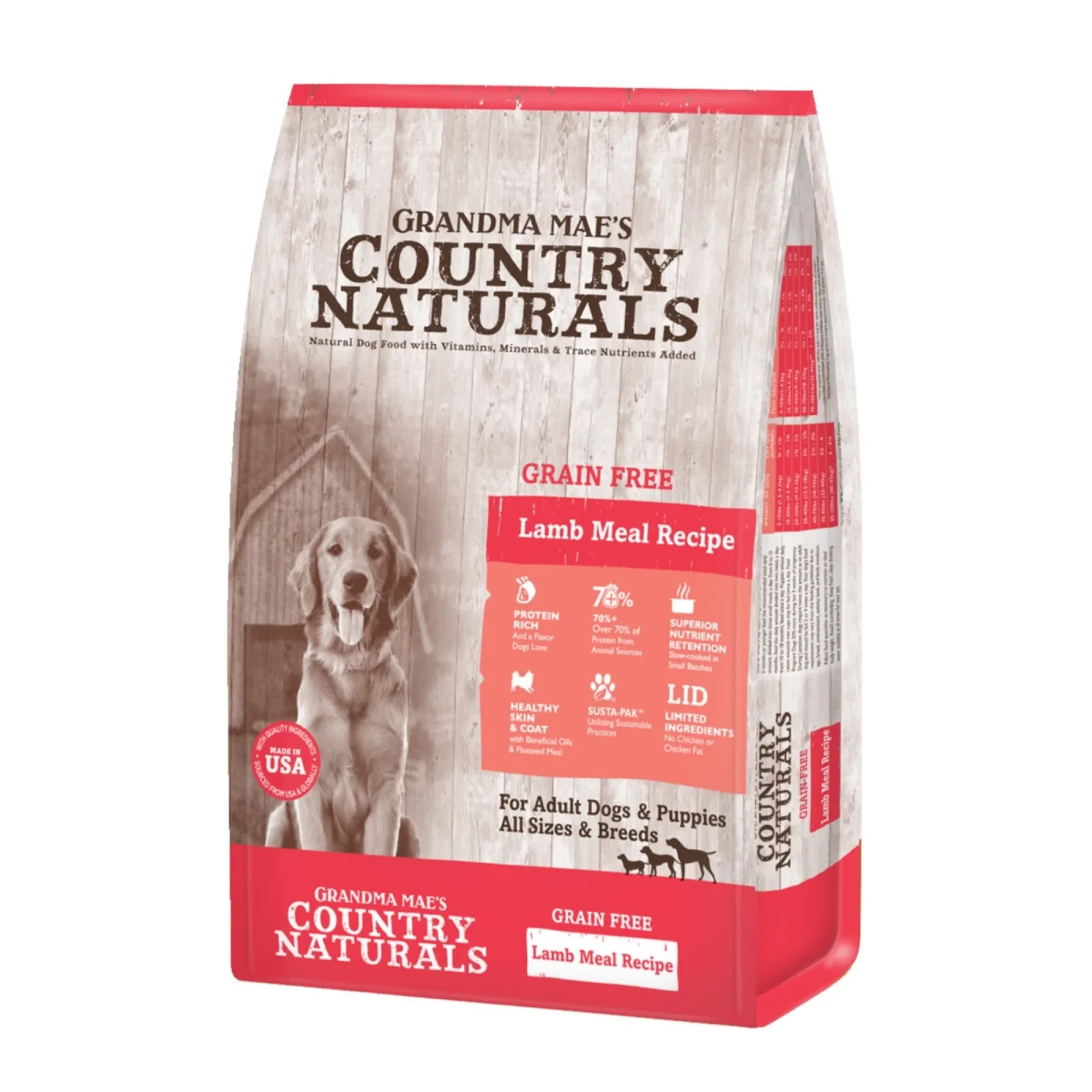 Grandma Mae's Country Naturals Grain Free LID Lamb Meal Dry Dog Food 12lb