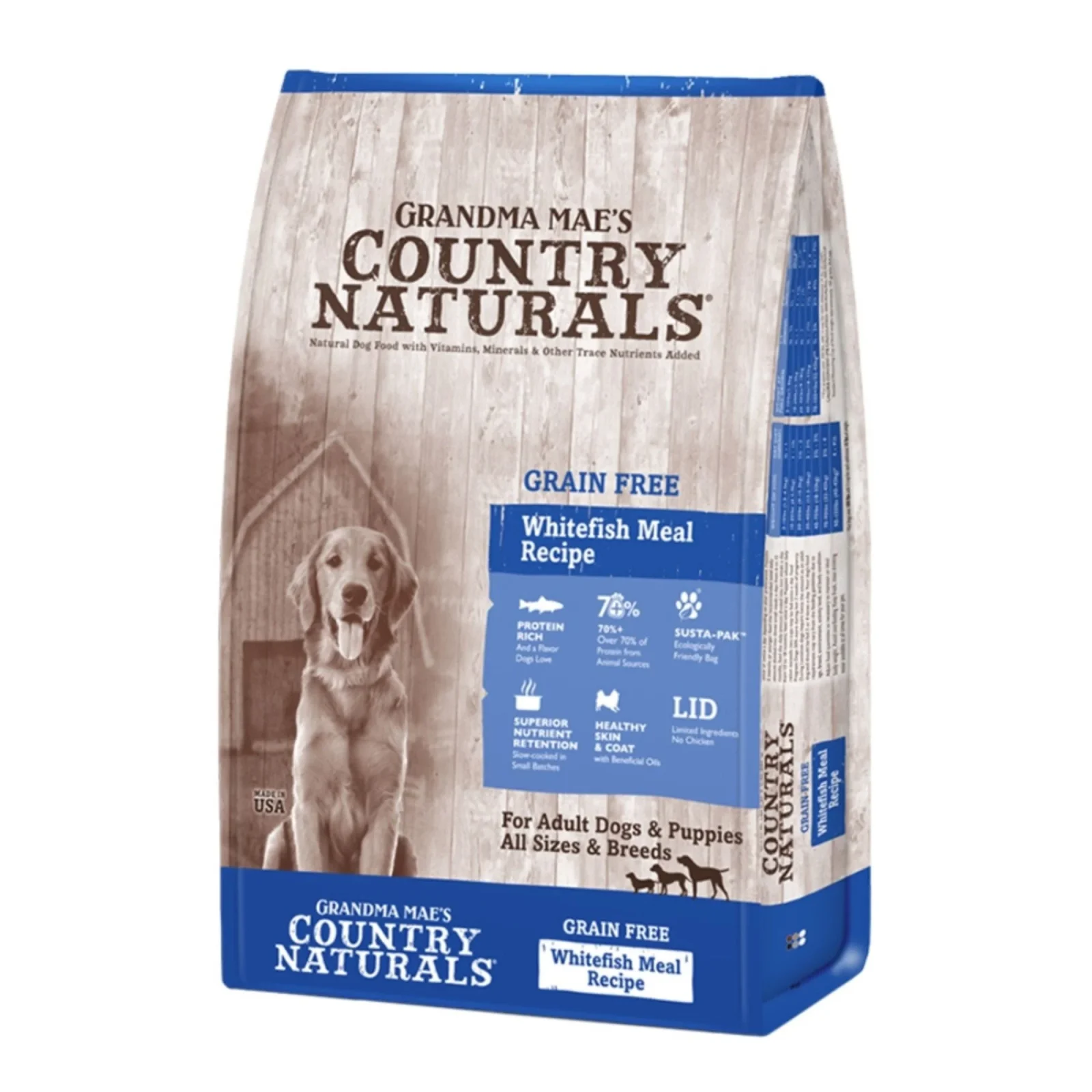 Grandma Mae's Country Naturals Grain Free LID Whitefish Meal Dry Dog Food 23lb