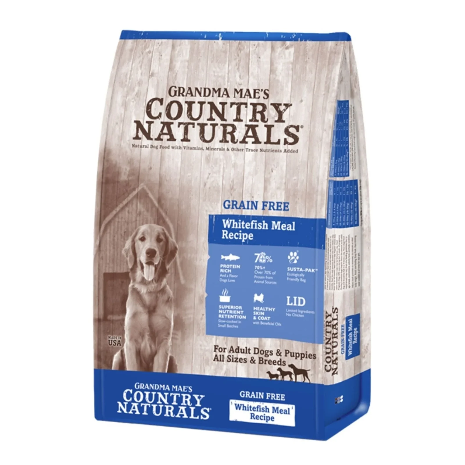 Grandma Maes Country Naturals Whitefish Meal Recipe Dry Dog Food 12lb