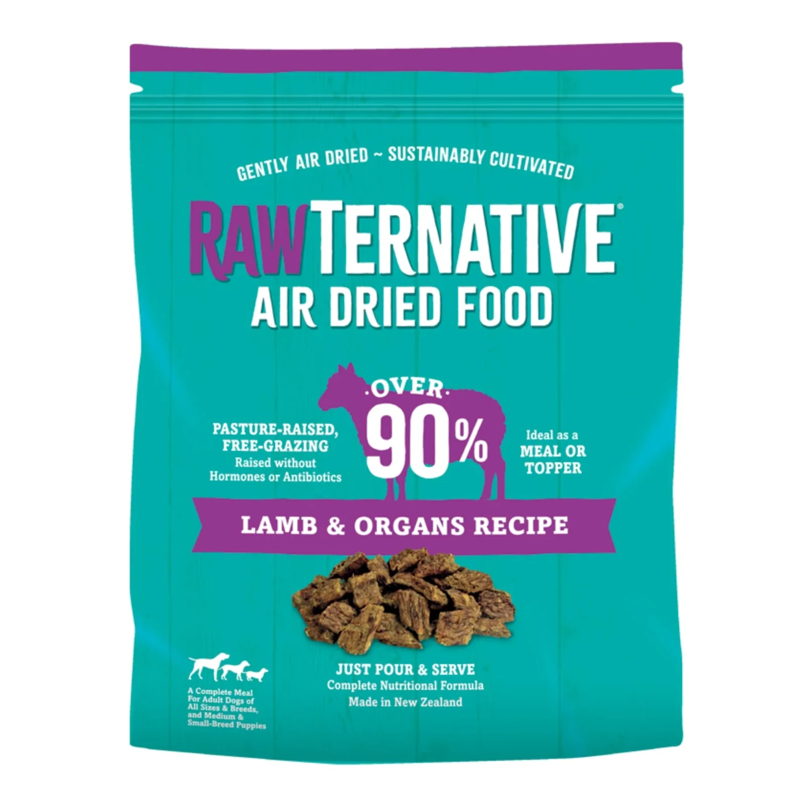 Grandma Mae's RawTernative Air Dried Dog Food Lamb & Lamb Organs Formula 1lb