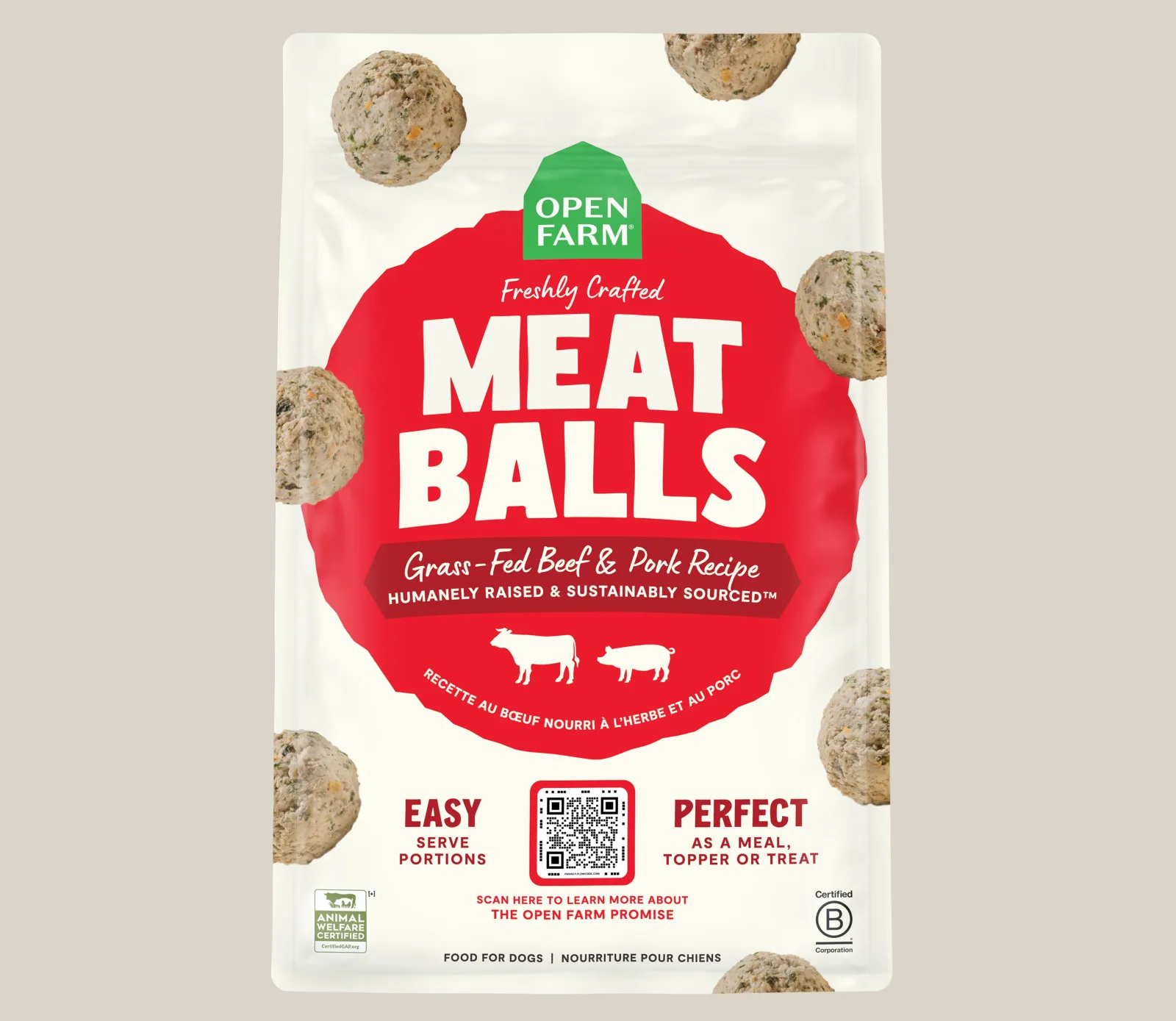 Grass-Fed Beef & Pork Freshly Crafted Meatballs for Dogs - Image 2