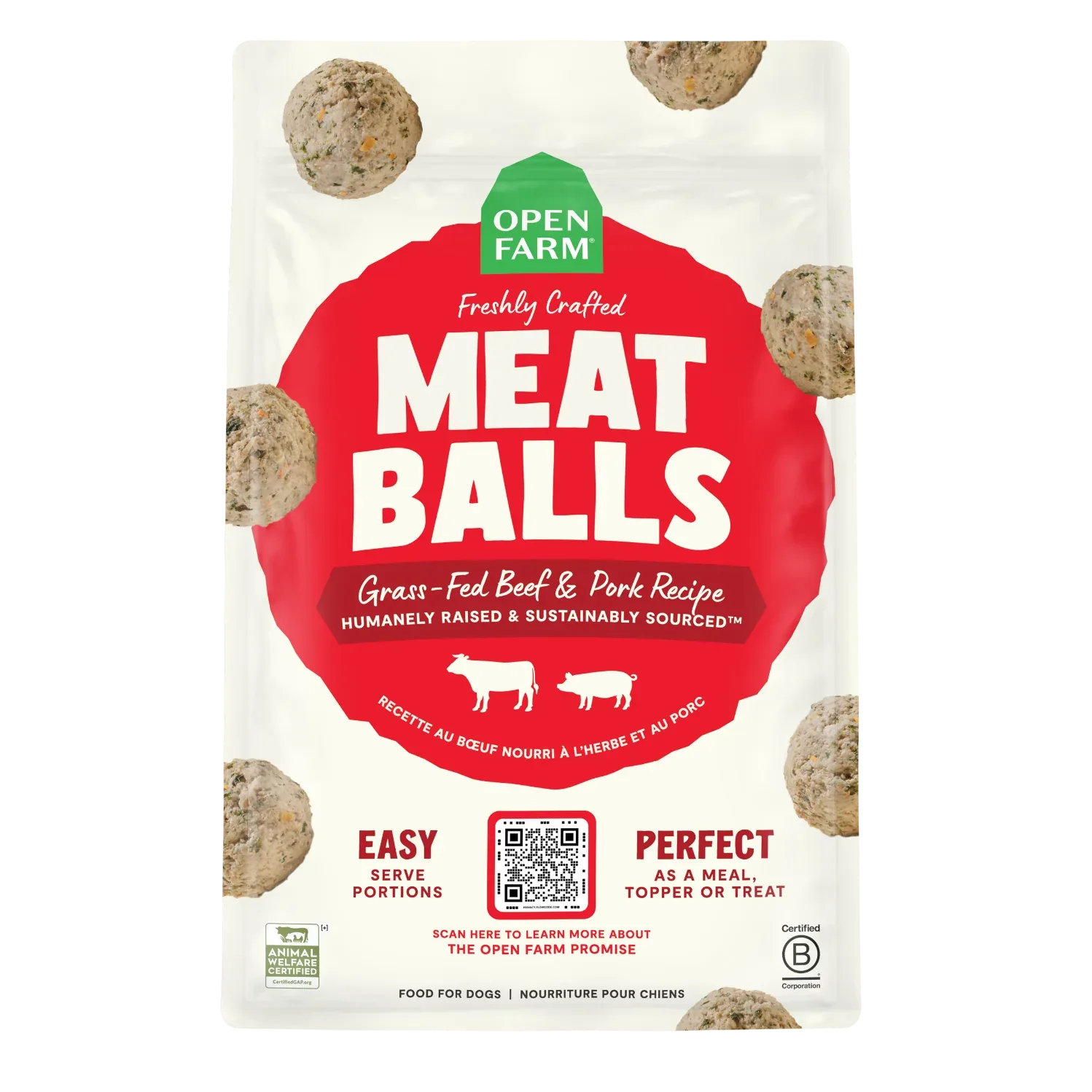 Grass-Fed Beef & Pork Freshly Crafted Meatballs for Dogs