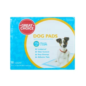 Great Choice® Regular Dog and Puppy Pee Pads, Potty Training, Unscented, 50 Count