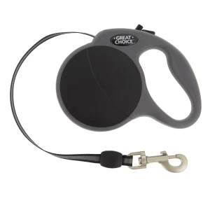 Great Choice® Retractable Tape Dog Leash, Walking Dog Leash, Black, Gray, Mutiple Sizes & Lengths