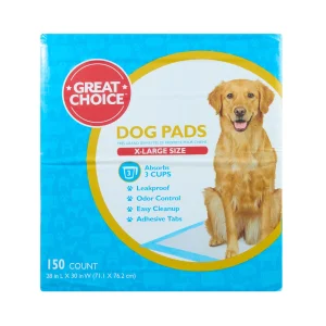 Great Choice® X-Large Dog and Puppy Pee Pads, Potty Training, Unscented, 150 Count