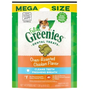 Greenies Feline Adult Cat Dental Treats Oven Roasted Chicken, 1ea/4.6 oz