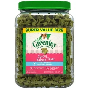 Greenies Feline Adult Cat Dental Treats Savory Salmon, 1ea/21 oz