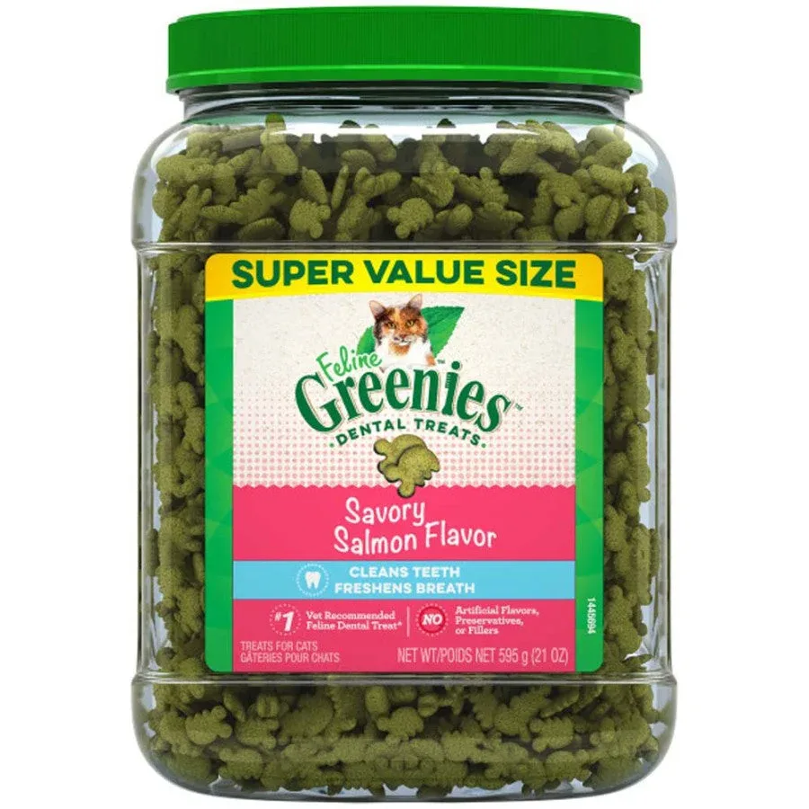 Greenies Feline Adult Cat Dental Treats Savory Salmon, 1ea/21 oz