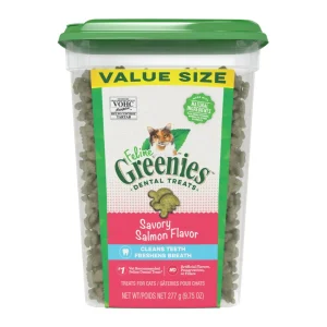 Greenies Feline Adult Cat Dental Treats Savory Salmon, 1ea/9.75 oz