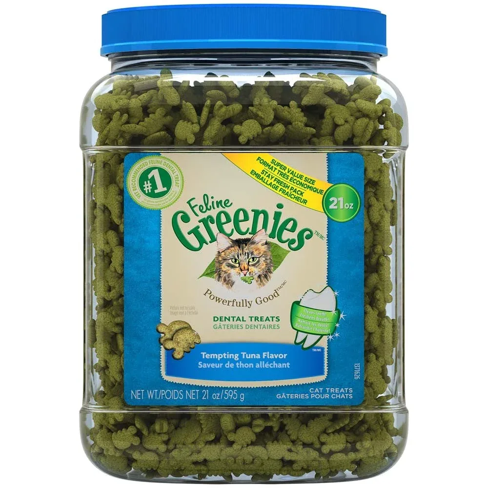 Greenies Feline Adult Cat Dental Treats Tempting Tuna, 1ea/21 oz