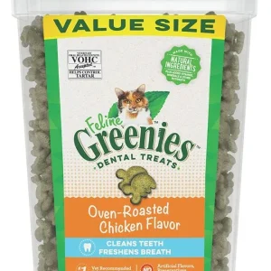 Greenies Feline Natural Dental Treats Oven Roasted Chicken Flavor