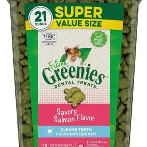 Greenies Feline Natural Dental Treats Tempting Salmon Flavor