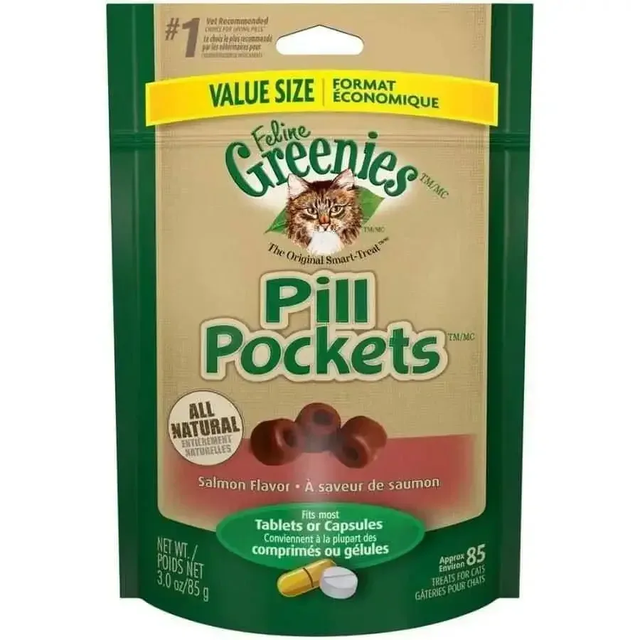 Greenies FELINE Pill Pockets Salmon Flavor Cat Treats