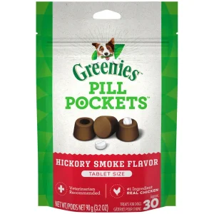 GREENIES PILL POCKETS Treats Hickory Smoke Tablet Size 3.2oz