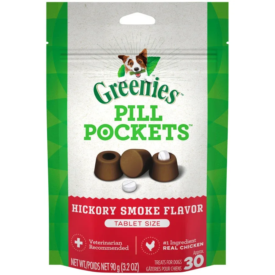 GREENIES PILL POCKETS Treats Hickory Smoke Tablet Size 3.2oz