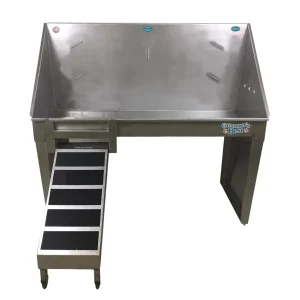 Groomer's Best ADA SS Walk Thru Dog Grooming Tub 58In L-Plumb