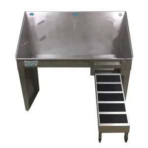 Groomer's Best ADA SS Walk Thru Dog Grooming Tub 58In R-Plumb