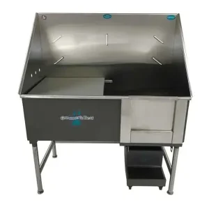 Groomer's Best Elite Dog Grooming Tub 48In L-Plumb Gry