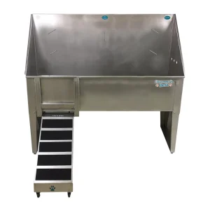Groomer's Best Walk-Through Stainless Steel Dog Grooming Tub 48In R-Plumb