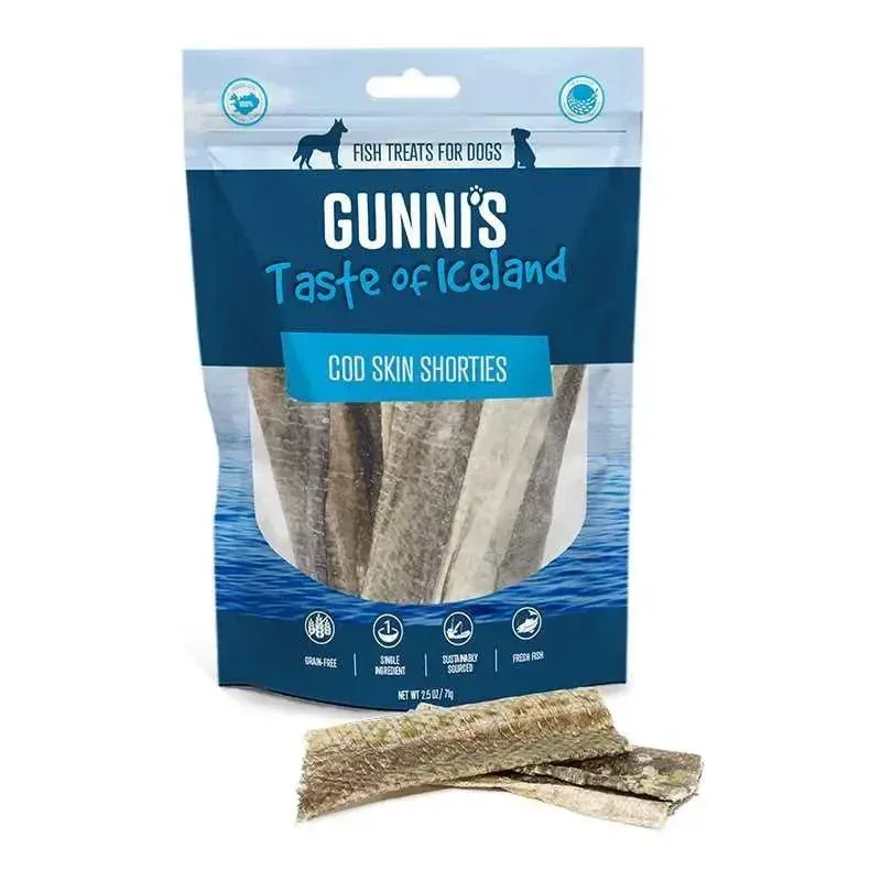 Gunni's Taste of Iceland Omega Rich Cod Skin Shorties Dog Treats 2.5oz