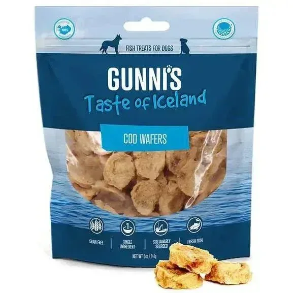 Gunni's Taste of Iceland Omega Rich Cod Wafers Dog Treats 5.0oz