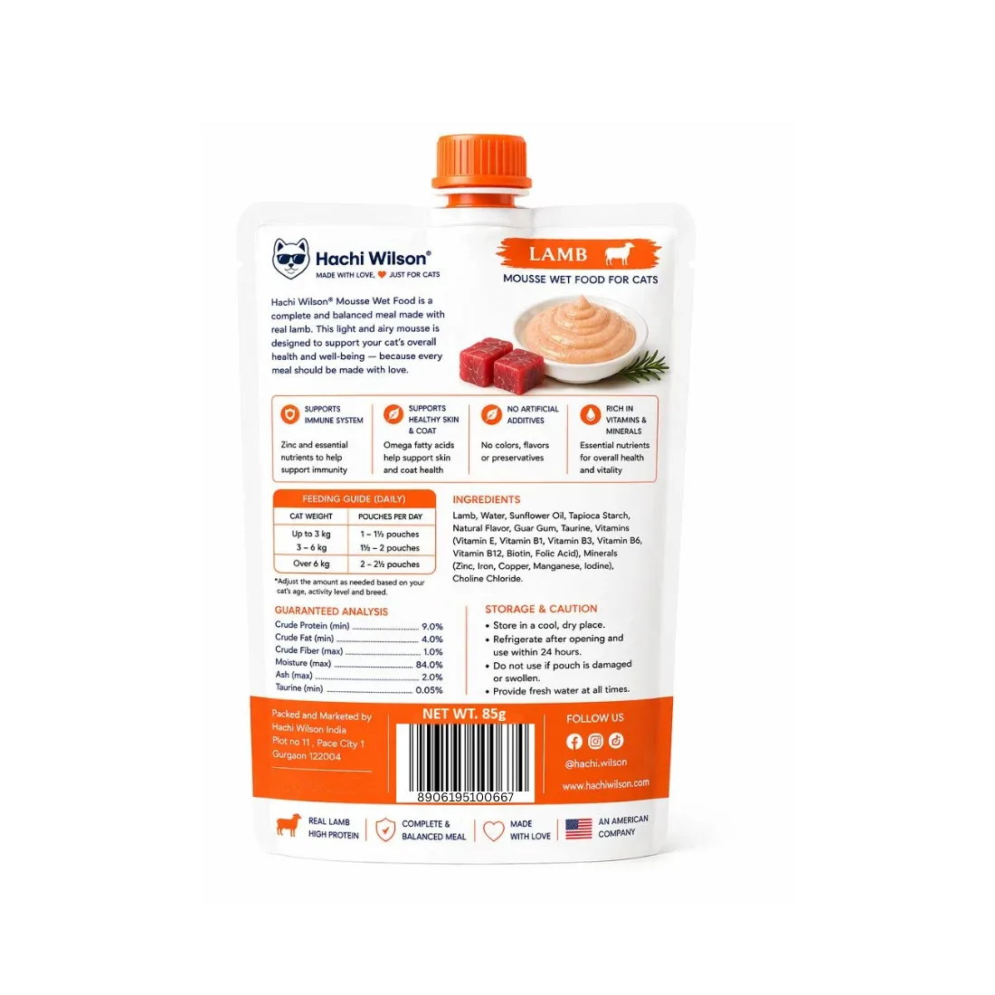 Hachi Wilson Lamb Mousse Wet Food for Cats & Kittens - Image 2
