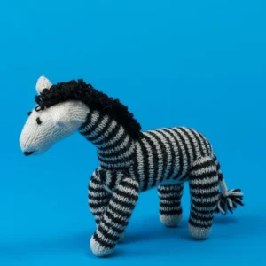 Hand Knit Zebra Dog Toy