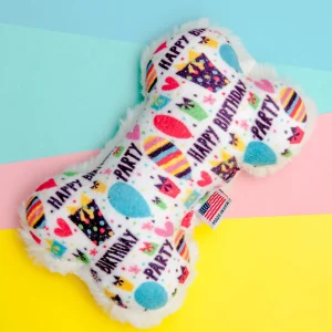 Happy Birthday Bone Plush Dog Toy (FINAL SALE)