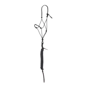 Haychix Timeless Black Halter with Black Lead Rope