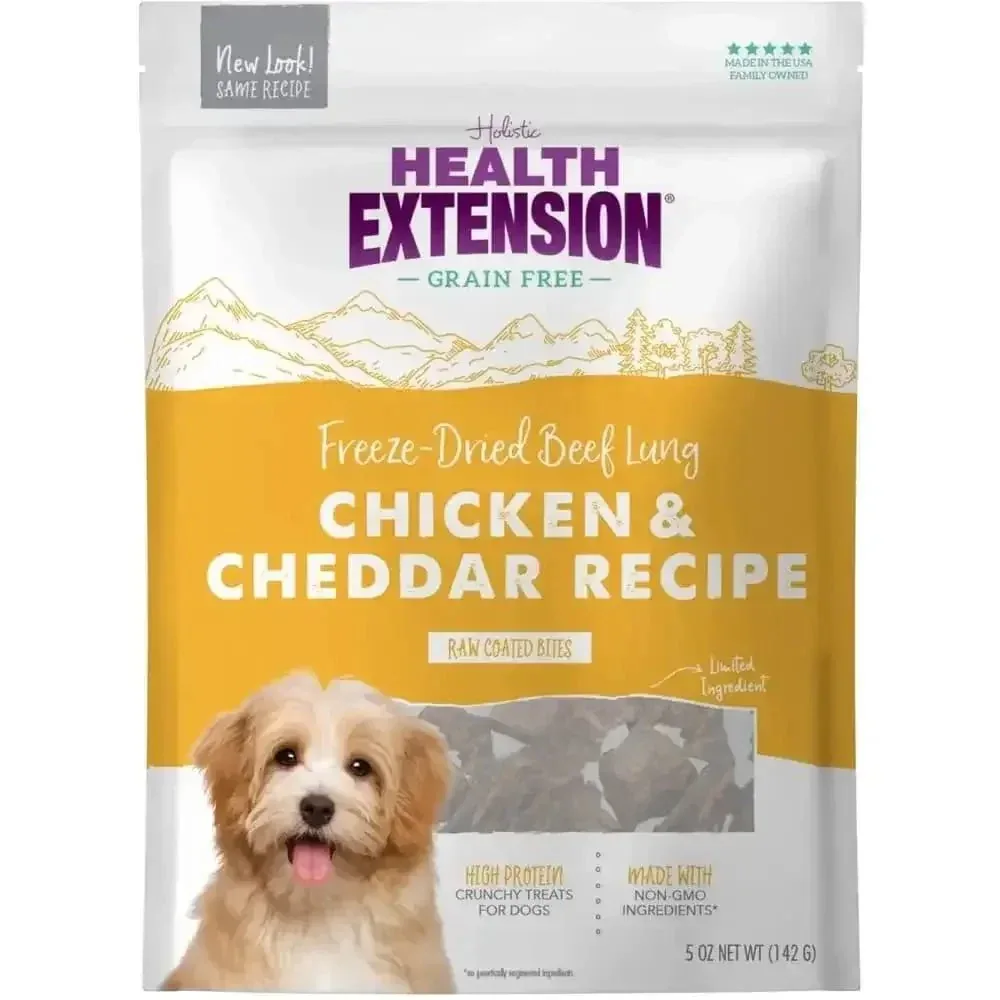Health Extension Bully Puffs Chicken Dog Treats 5 oz