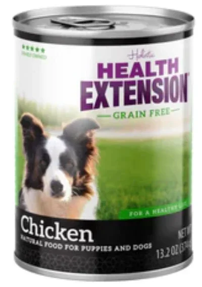 Health Extension Grain Free 95% Chicken Canned Dog Food-13.2oz-Case of 12