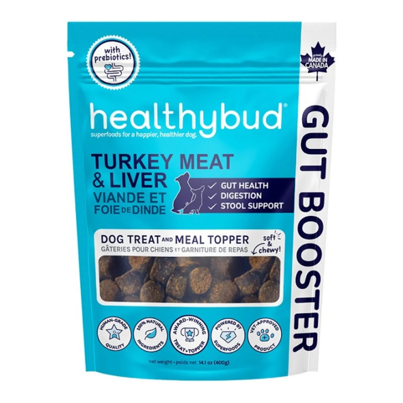Healthy Bud Dog 14.1oz. Gut Bistro Turkey & Liver Functional Treat