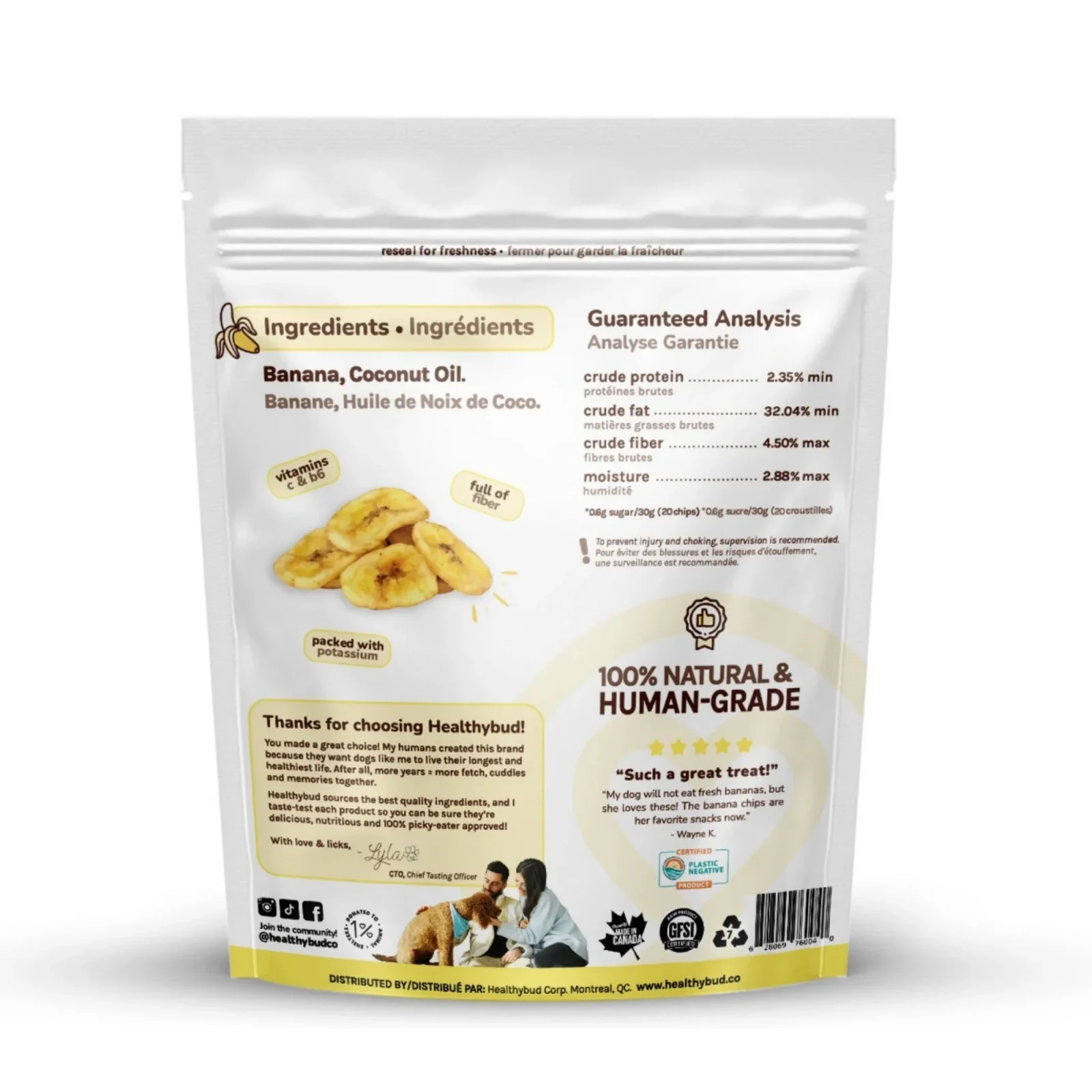 Healthy Bud Dog 5.3oz. Banana Chips - Image 2