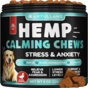 Hemp Calming Chews For Dogs Dog Anxiety Relief Treats With Hemp Oil Turmeric Valerian Ginger Health And