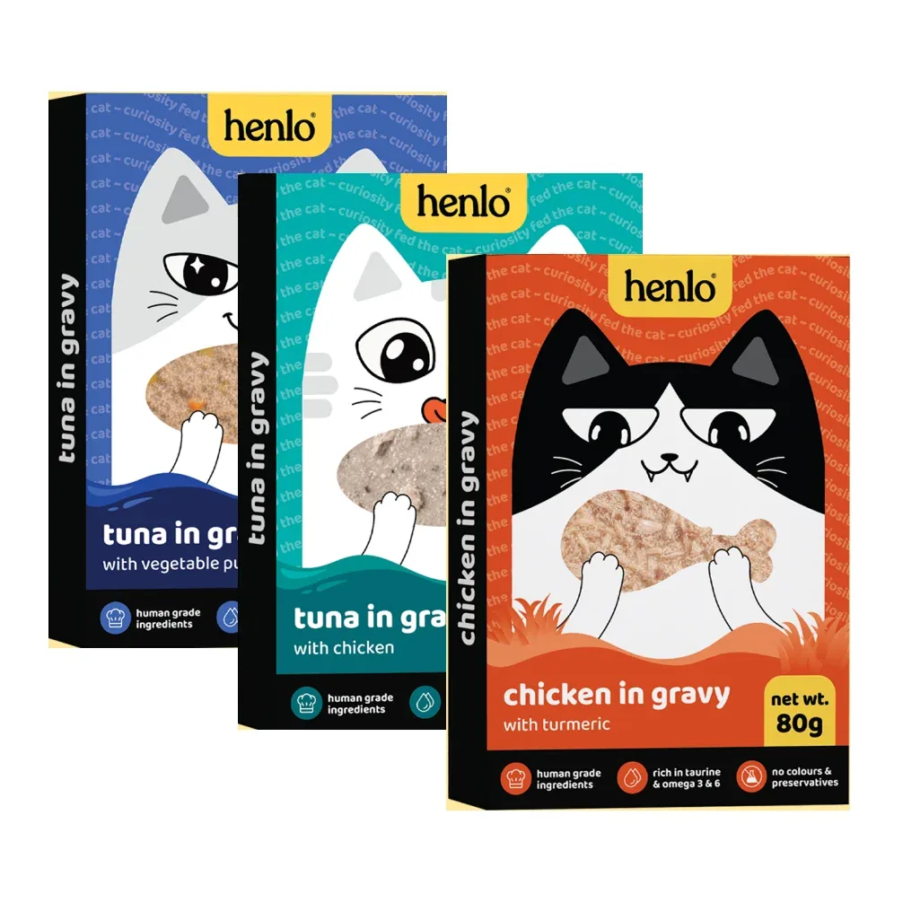 Henlo Trial Pack Chicken & Tuna No Preservative Adult Cat Wet Food
