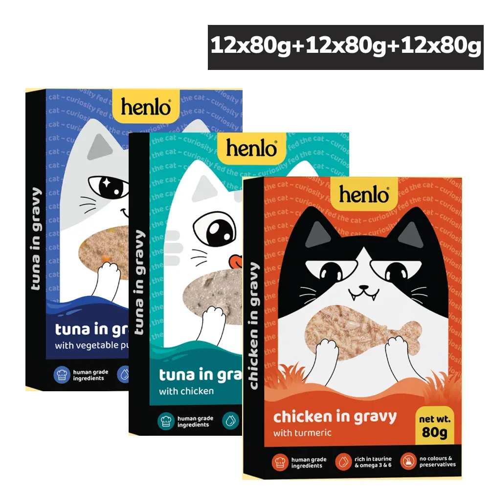 Henlo Trial Pack Chicken & Tuna No Preservative Adult Cat Wet Food - Image 2