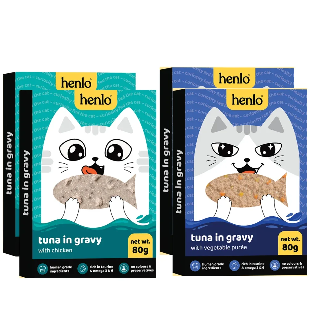 Henlo Tuna with Chicken and Tuna with Vegetable Puree Adult Cat Wet Food