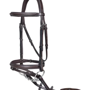 Henri de Rivel Pro Plain Raised Bridle with Flash & Rubber Reins