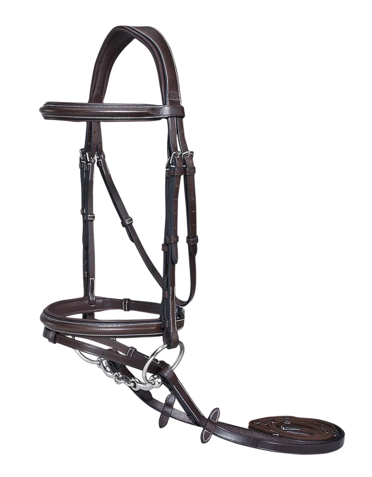 Henri de Rivel Pro Plain Raised Bridle with Flash & Rubber Reins