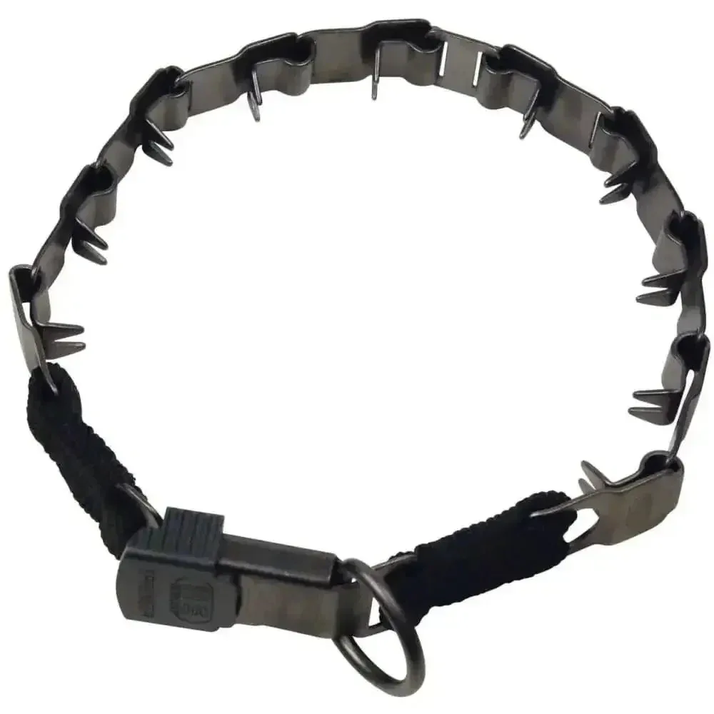 Herm Sprenger Black Stainless Steel Neck Tech with Click-Clock Buckle