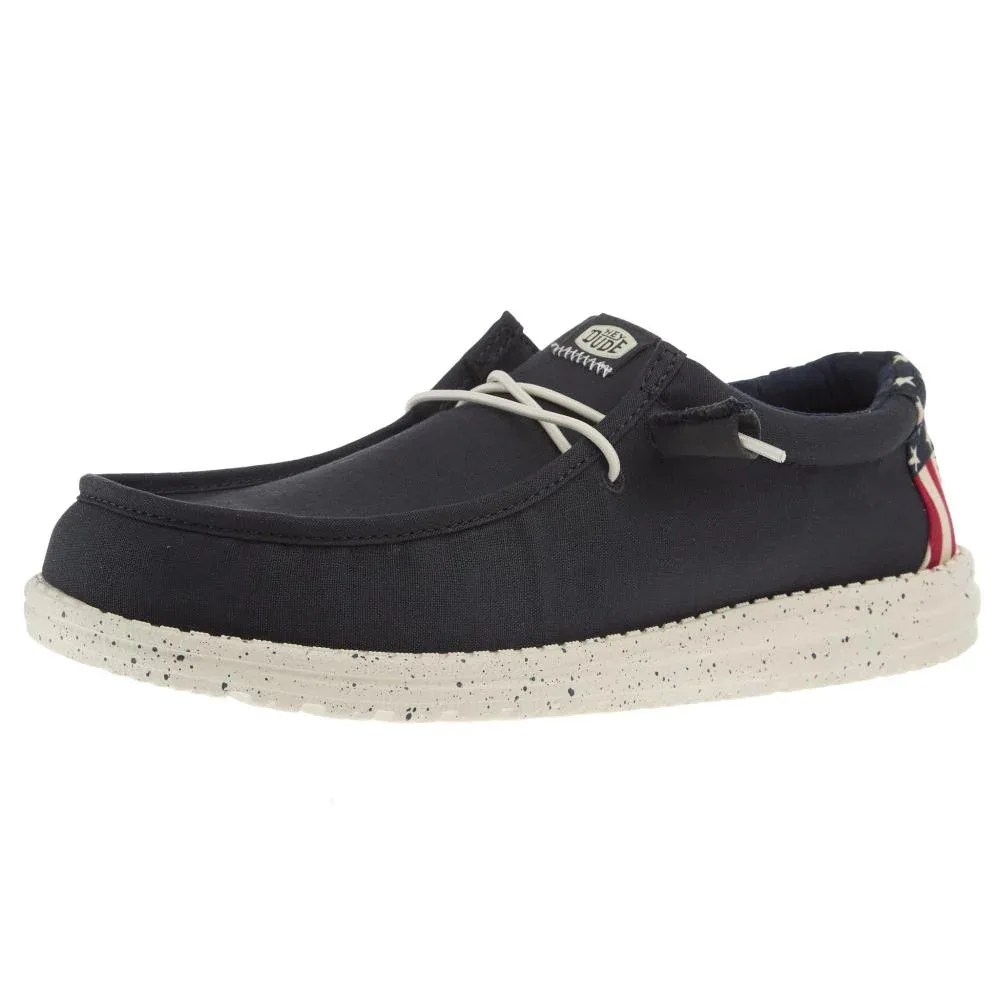 Hey Dude Mens Wally Americana White Casual Shoe